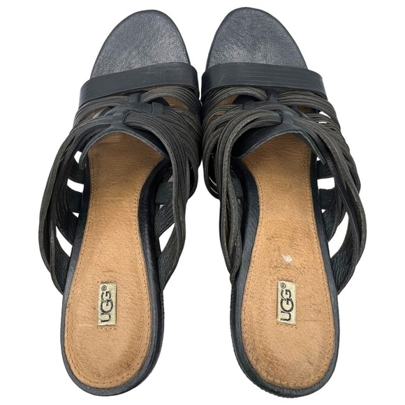 Ugg Black Melinda Platform Wedge Sandals Woman’s Size 9 - Picture 9 of 12